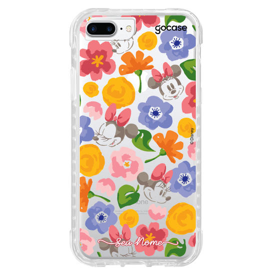 Capinha para celular Mickey & Amigos - Minnie Flores em Aquarela