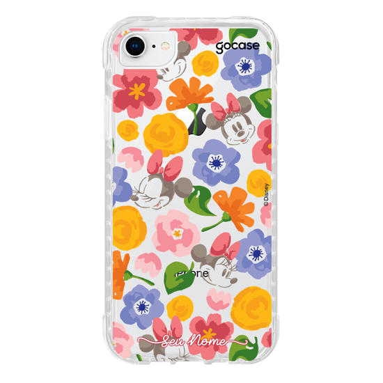 Capinha para celular Mickey & Amigos - Minnie Flores em Aquarela