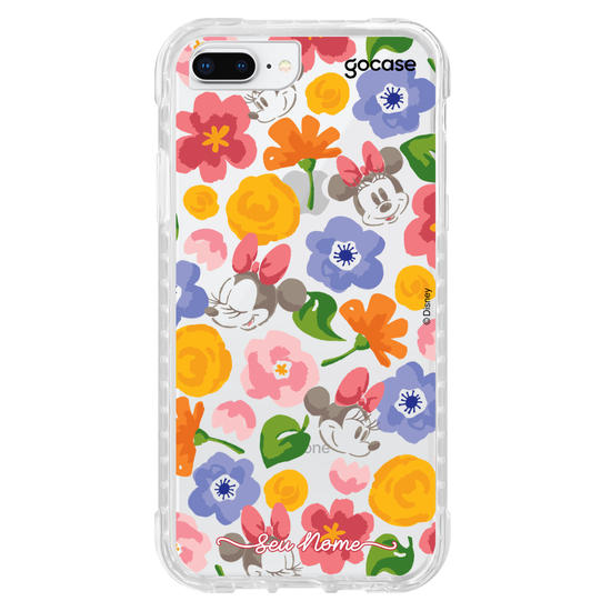 Capinha para celular Mickey & Amigos - Minnie Flores em Aquarela