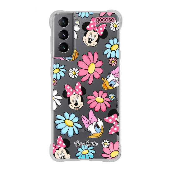 Capinha para celular Mickey & Amigos - Minnie e Margarida Flores