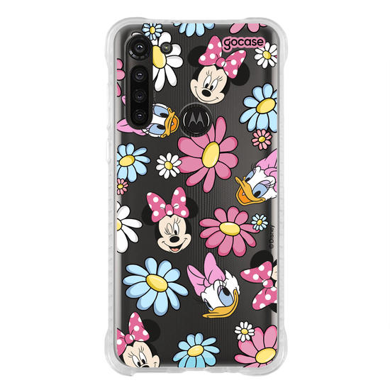 Capinha para celular Mickey & Amigos - Minnie e Margarida Flores