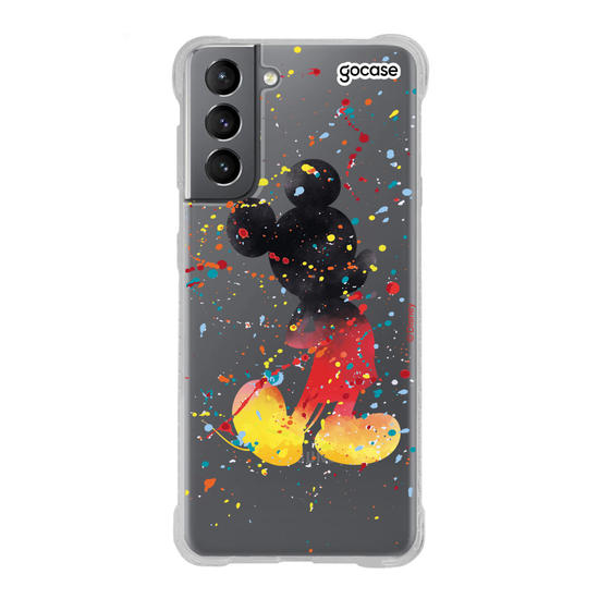 Capinha para celular Mickey & Amigos - Gotas de Aquarela