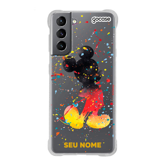 Capinha para celular Mickey & Amigos - Gotas de Aquarela