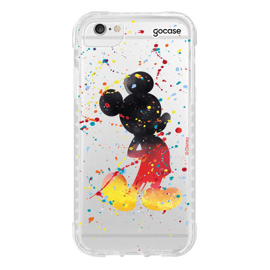 Capinha para celular Mickey & Amigos - Gotas de Aquarela
