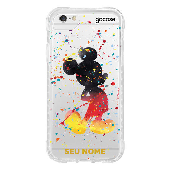 Capinha para celular Mickey & Amigos - Gotas de Aquarela