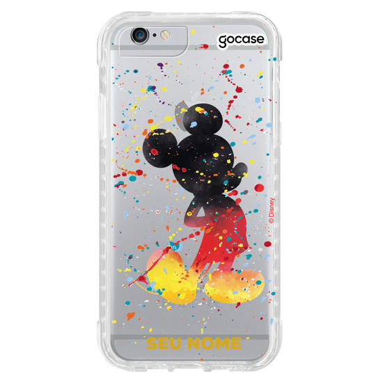 Capinha para celular Mickey & Amigos - Gotas de Aquarela