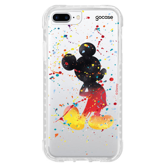 Capinha para celular Mickey & Amigos - Gotas de Aquarela