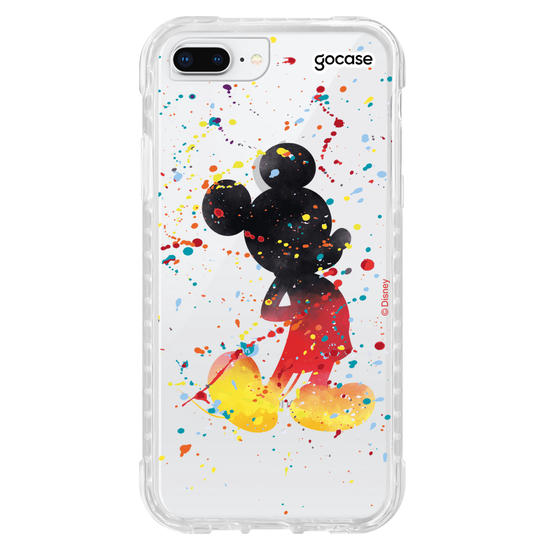 Capinha para celular Mickey & Amigos - Gotas de Aquarela
