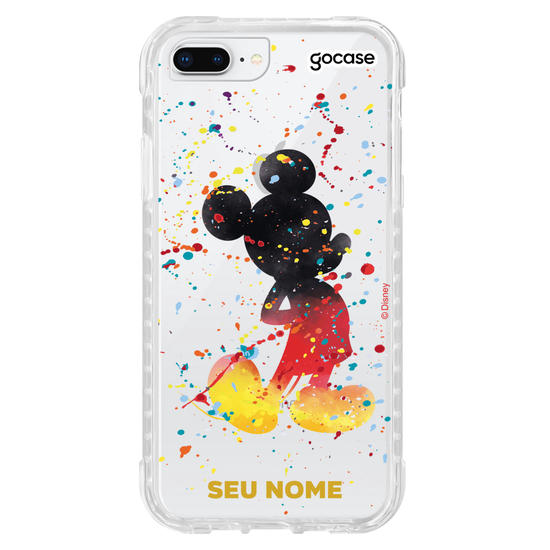 Capinha para celular Mickey & Amigos - Gotas de Aquarela