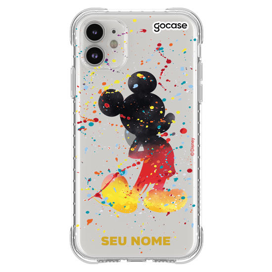Capinha para celular Mickey & Amigos - Gotas de Aquarela