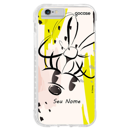Capinha para celular Mickey & Amigos - Minnie Pintura Branco