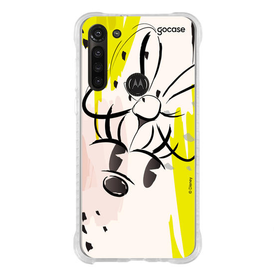 Capinha para celular Mickey & Amigos - Minnie Pintura Branco