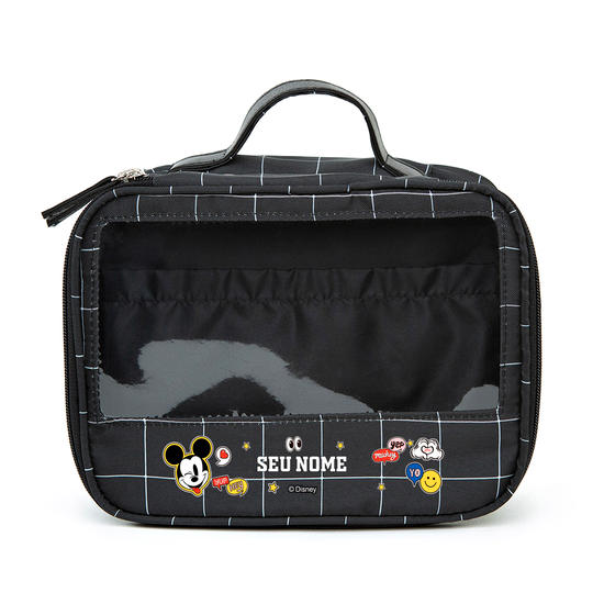  Necessaire Makeup Double - Grid Preta - Hey Mickey