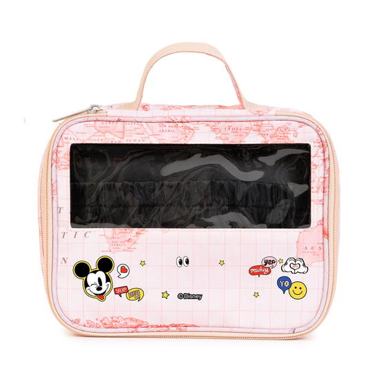 Necessaire Makeup Double - Mapa Mundi Rosa - Hey Mickey