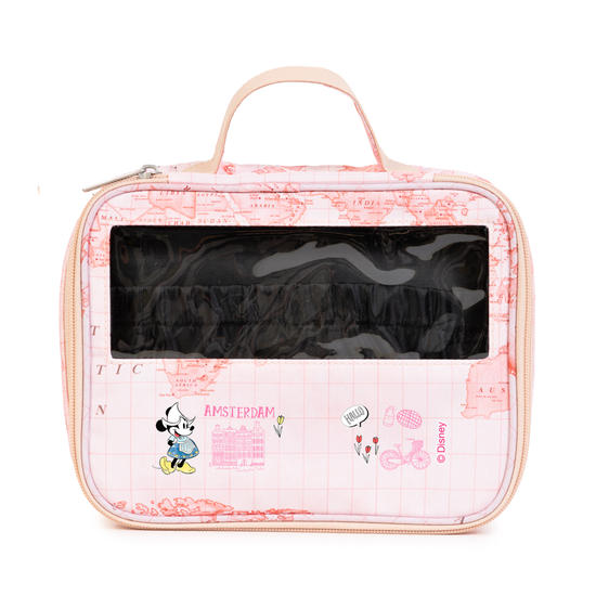  Necessaire Makeup Double - Mapa Mundi Rosa - Minnie Amsterdam