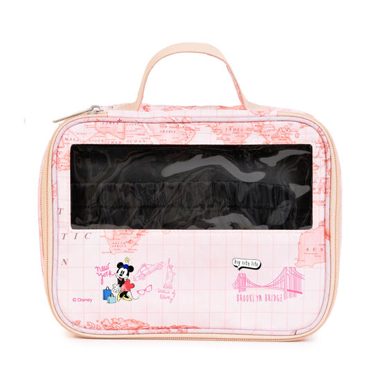  Necessaire Makeup Double - Mapa Mundi Rosa - Minnie New York
