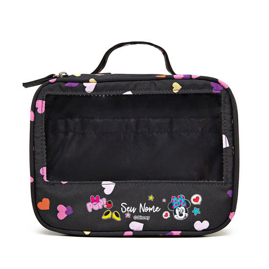  Necessaire Makeup Double - Corações Flutuantes - Minnie Patches