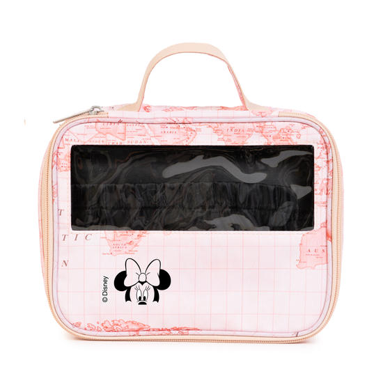  Necessaire Makeup Double - Mapa Mundi Rosa - Minnie Rostinho