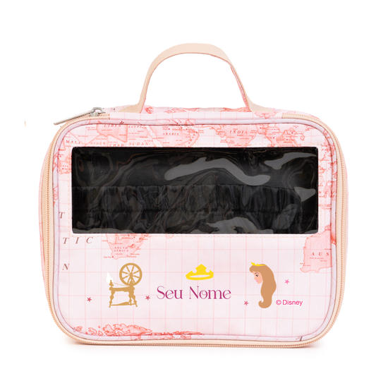  Necessaire Makeup Double - Mapa Mundi Rosa - Aurora Patches