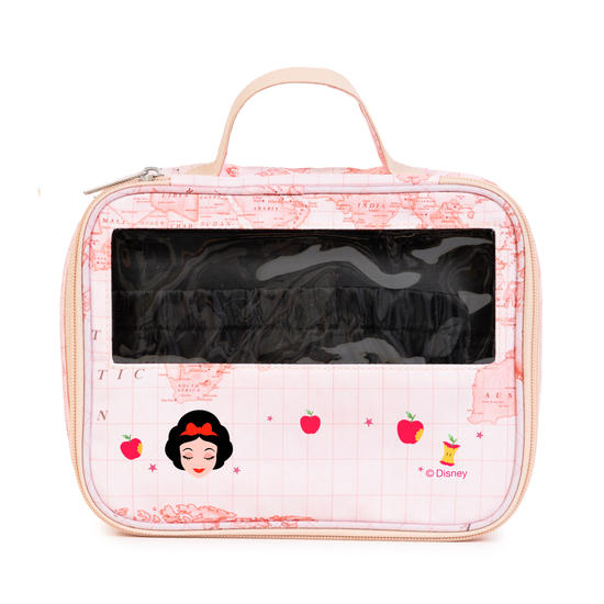  Necessaire Makeup Double - Mapa Mundi Rosa - Branca de Neve Patches