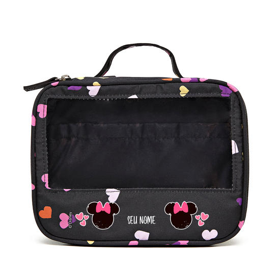  Necessaire Makeup Double - Corações Flutuantes - Minnie Love