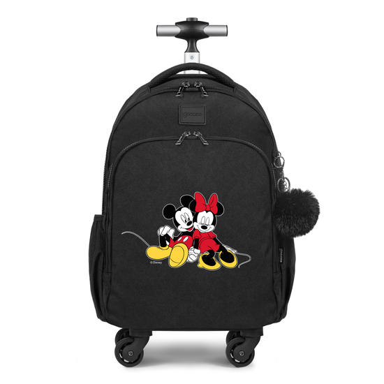 Mochila de Carrinho 4 Rodas Fun - Mickey e Minnie