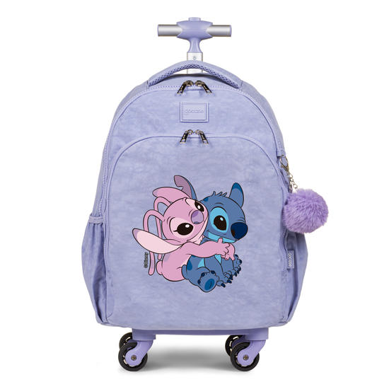 Mochila de Carrinho 4 Rodas Fun - Stitch e Angel