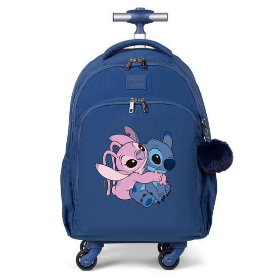 Mochila de Carrinho 4 Rodas Fun - Stitch e Angel