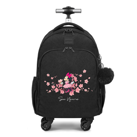 Mochila de Carrinho 4 Rodas Fun - Minnie Jardim Vertical