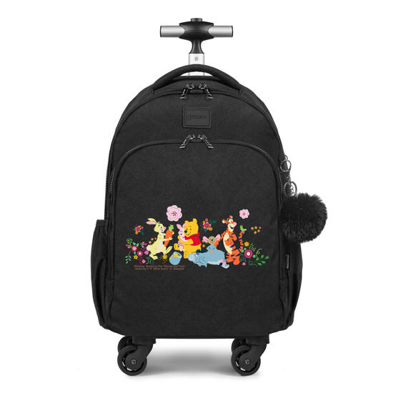 Mochila de Carrinho 4 Rodas Fun - Pooh e Amigos