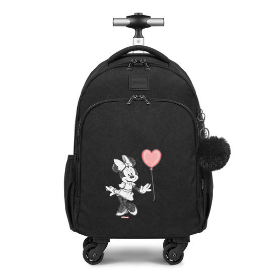 Mochila de Carrinho 4 Rodas Fun - Mickey & Minnie - Coração
