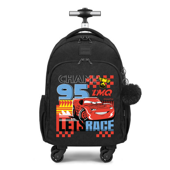 Mochila de Carrinho 4 Rodas Fun Preta - Carros - Let's Race