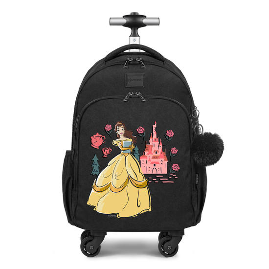 Mochila de Carrinho 4 Rodas Fun - Disney - Bela - Princesas Castelos Encantados