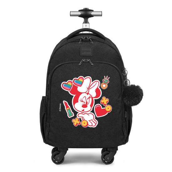 Mochila de Carrinho 4 Rodas Fun - Minnie Beijos
