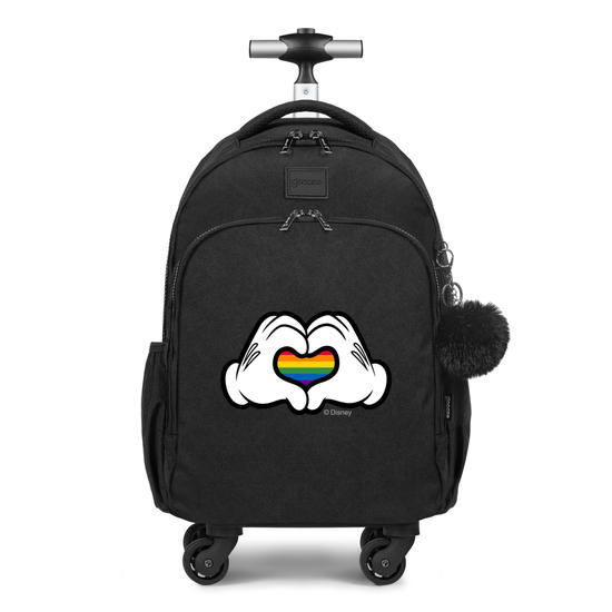 Mochila de Carrinho 4 Rodas Fun - Coração Colorido
