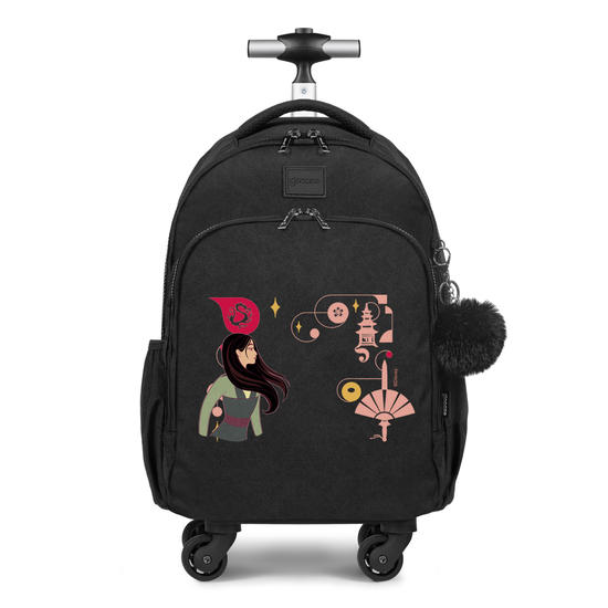 Mochila de Carrinho 4 Rodas Fun - Mulan Inicial Fancy