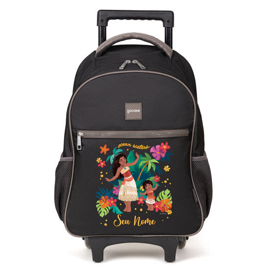Mochila de Carrinho 2 Rodas Play - Moana 2 - Irmãs do Oceano