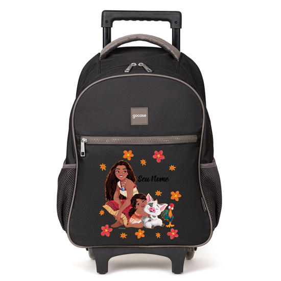 Mochila de Carrinho 2 Rodas Play - Moana 2 - Melhores Amigos