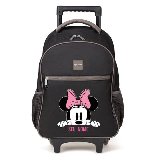 Mochila de Carrinho 2 Rodas Play - Mickey e Minnie - Esconde-esconde