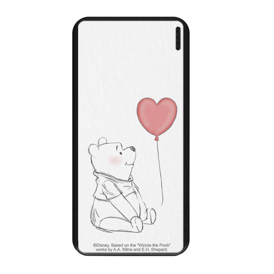 Carregador Portátil Fast Charge -  Ursinho Pooh - Coração