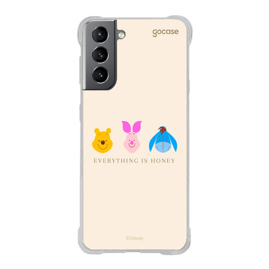 Capinha para celular Ursinho Pooh - Emoji e Frase Minimalista