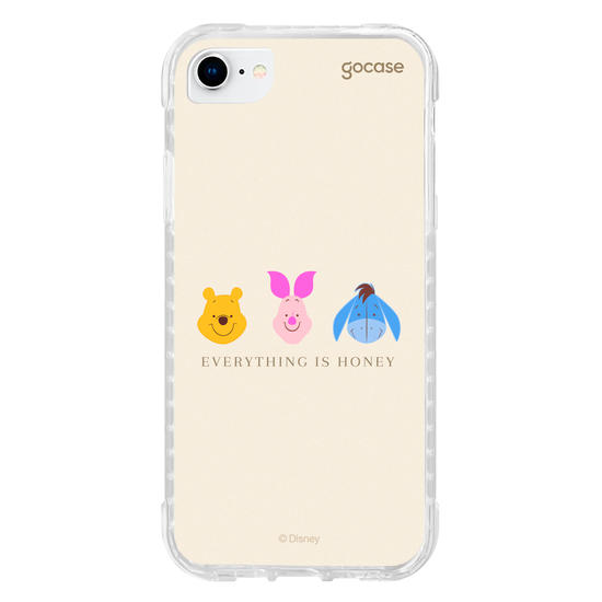 Capinha para celular Ursinho Pooh - Emoji e Frase Minimalista