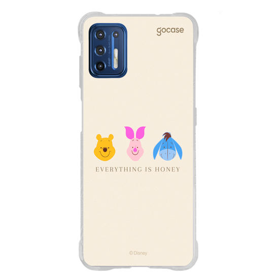 Capinha para celular Ursinho Pooh - Emoji e Frase Minimalista