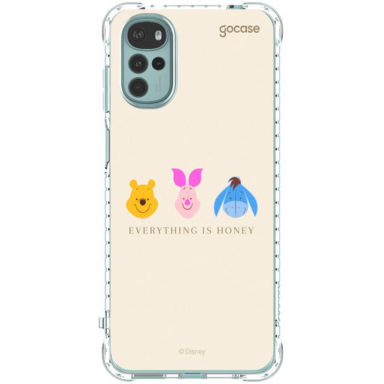 Capinha para celular Ursinho Pooh - Emoji e Frase Minimalista