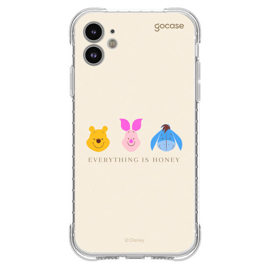 Capinha para celular Ursinho Pooh - Emoji e Frase Minimalista