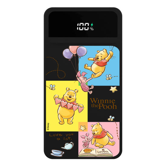 Carregador Portátil Turbo 10000mah Preto - Turma do Pooh - Quadros Vazados