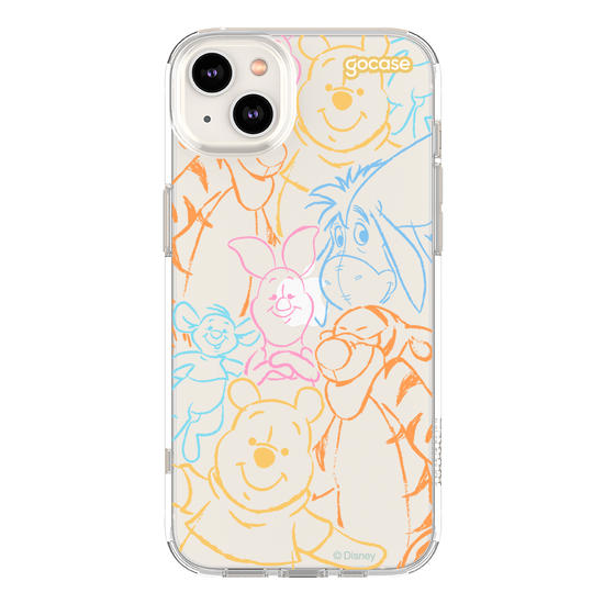 Capinha para celular  Turma do Pooh - Rostinhos Rainbow