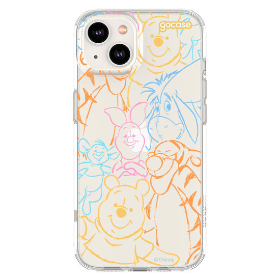 Capinha para celular  Turma do Pooh - Rostinhos Rainbow