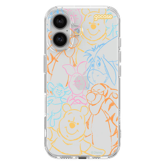 Capinha para celular  Turma do Pooh - Rostinhos Rainbow