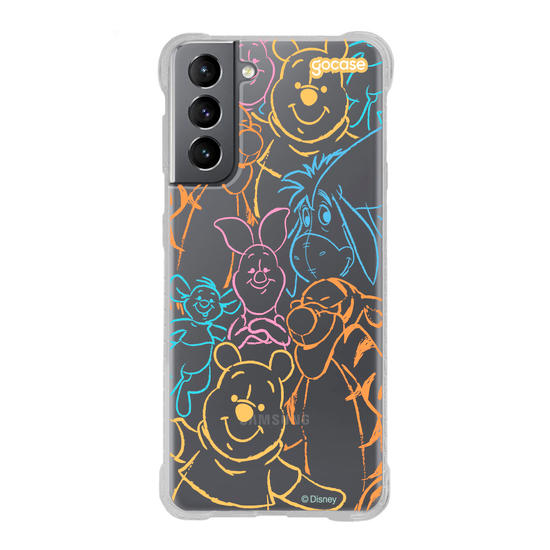 Capinha para celular  Turma do Pooh - Rostinhos Rainbow